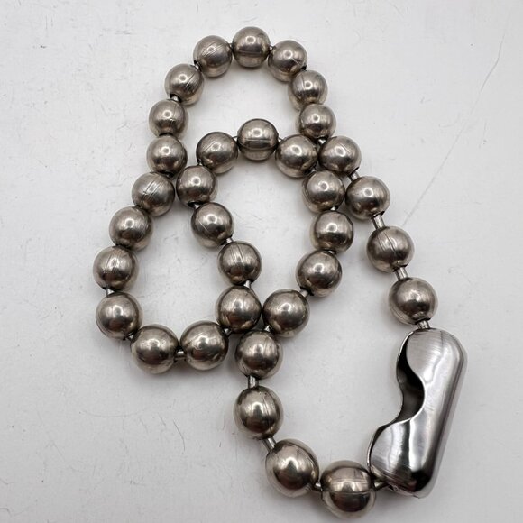 Bold Industrial Steel Ball Chain Necklace Bracelet Set 18.5" 8.5" 85.49g Unisex - Picture 3 of 10